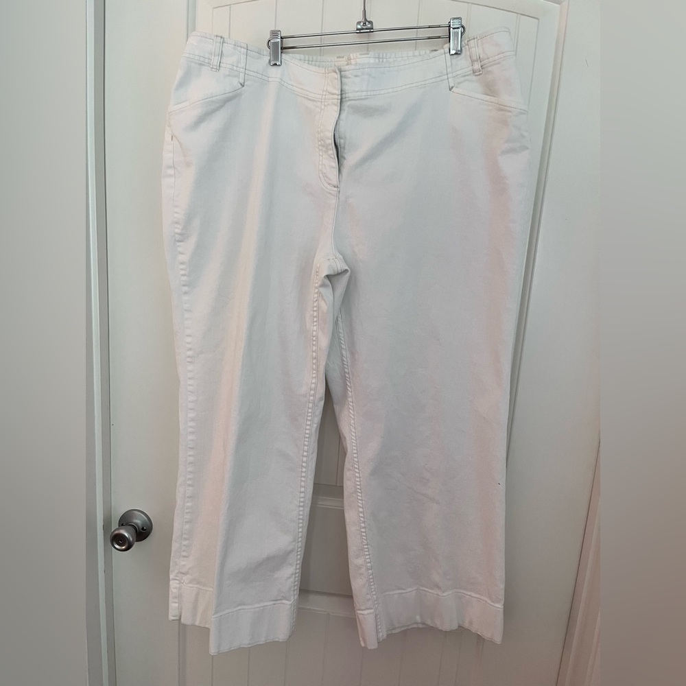 J.Jill Cream Denim Wide-Leg Pants